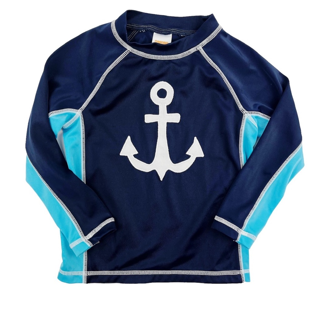 Gymboree Long Sleeve Anchor Colorblock Rash Guard Size 2T